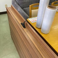 【お取引中】（極美品）コンセント スライドレール付収納棚 セミダブルベッド マットレスセット ブラウン★4918★の画像
