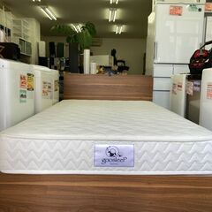 【お取引中】（極美品）コンセント スライドレール付収納棚 セミダブルベッド マットレスセット ブラウン★4918★の画像