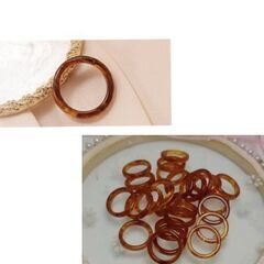 樹脂/ブラウンリング同色3個セット（新品）13号相当の画像