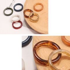 樹脂/ブラウンリング同色3個セット（新品）13号相当の画像
