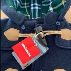 🧸未使用🧸ミキハウス　90サイズ　ミキハウス 裏地チェック柄☆ダッフルコートの画像