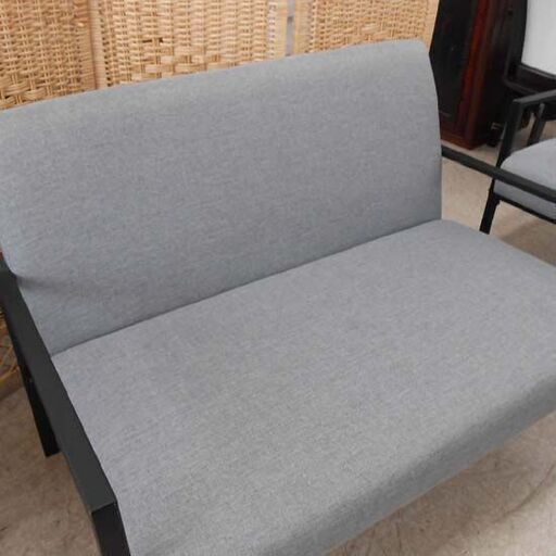 2人掛けソファ ② グレー 灰色 幅105cm 布製 ファブリック ソファ 2人