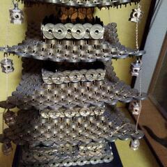 5円玉製 五重塔 アートオブジェ2000枚以上 の画像