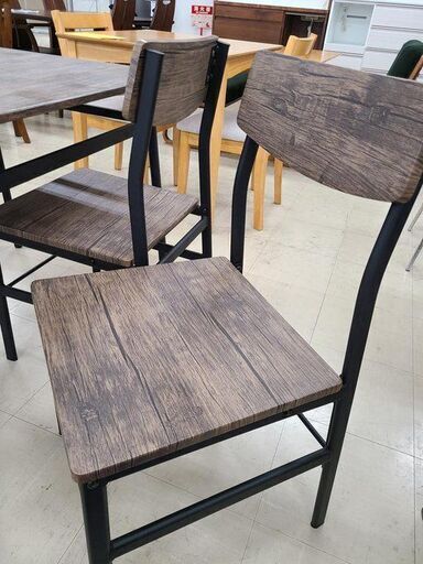 J7933 ダイニングテーブルセット 椅子2脚 ベンチ付 ブラウン