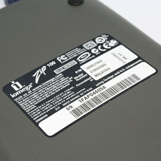 希少 動作品 ZIPドライブ iomega ZIP100 Z100USBS USBバスパワー ブルー系 スケルトン 2003年製 札幌市 清田区 平岡