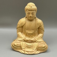 k1028602 仏像 御本尊 六角台座  釈迦如来 座像 木地彫唐草光背 仏具用品 葬儀 お葬式 法事 仏事 盂蘭盆会 初盆 新盆 お盆 祭壇 精霊棚 旧盆 月遅れ盆 入盆 中古 現状品の画像