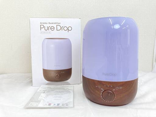 JT525(K) 未使用保管品 スリーアップ アロマ加湿器 ピュアドロップ 木目調 HF-T1823DW 2020年製 ダークウッド オフタイマー 通電確認済 未使用現地引き取りのみ