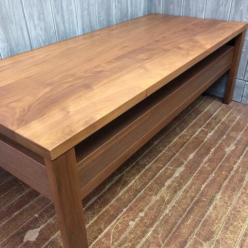 ss6898　レグナテック コーヒーテーブル ヴィータ ウォールナット 110×50cm LEGNATEC ローテーブル 引出2杯 マガジンラック付 天然木 長方形 センターテーブル テーブル 中古