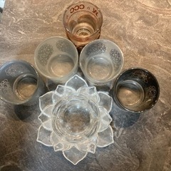 【20%オフ10/3】【20%オフ　7/17】【20%オフ　6/22】【20%オフ　6/15】【5/23 20%オフ】【11/19 20%オフ済】キャンドルグラス　5点　ショットグラス　1点　ガラス細工　コップ　グラス　おしゃれの画像