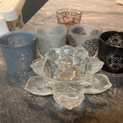 【20%オフ10/3】【20%オフ　7/17】【20%オフ　6/22】【20%オフ　6/15】【5/23 20%オフ】【11/19 20%オフ済】キャンドルグラス　5点　ショットグラス　1点　ガラス細工　コップ　グラス　おしゃれの画像