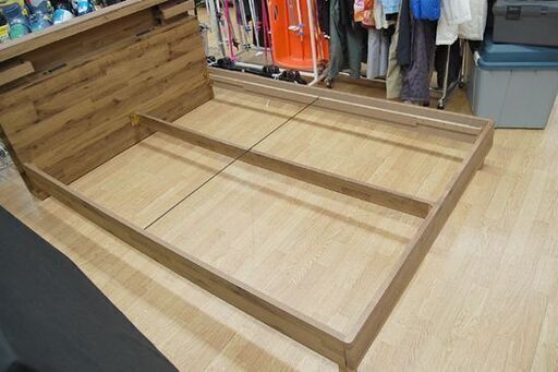 Musterring ダブルベッド 幅142×奥193×高81cm マットレス付き コンセント ムスタリング 札幌市 清田区 平岡