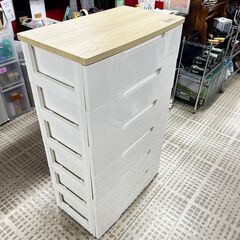 【特価品、早い者勝ち】ウッドトップチェスト 六段 大容量収納