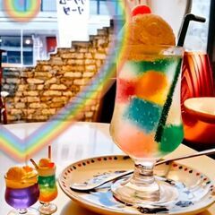 クリームソーダーパーラーでオーラ撮影