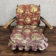 飛騨産業 キツツキ アンティーク シングルソファ　チェア　穂高　② WY14/69 飛騨産業 HIDA キツツキ 穂高 アームチェア 1人掛けソファ