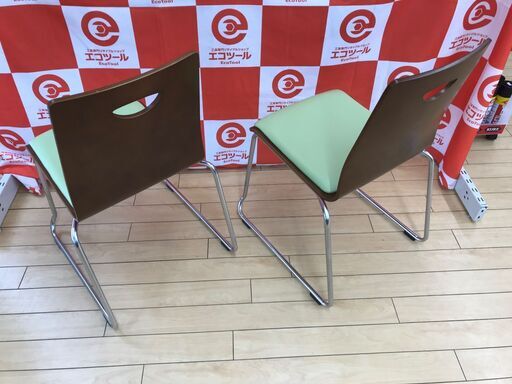 【エコツール小牧インター店】〇藤沢工業 会議椅子4脚セット(ビニールレザー・ループ脚タイプ) RM-L2L-4   ITF5MCQQQFW2【愛知県/小牧市/工具】