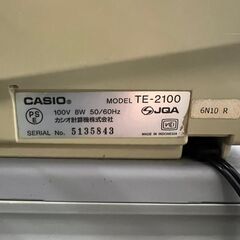 【CASIO】 カシオ 電子レジスター TE-2100 100V 動作品 レジポス 店舗用品 鍵付き Y0420の画像
