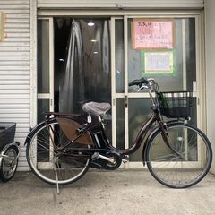 地域限定送料無料 ブリヂストン アシスタ 新基準 子供乗せ 6,6AH 茶