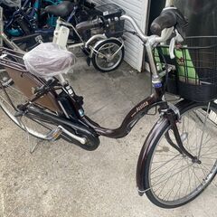 地域限定送料無料 ブリヂストン アシスタ 新基準 子供乗せ 6,6AH 茶