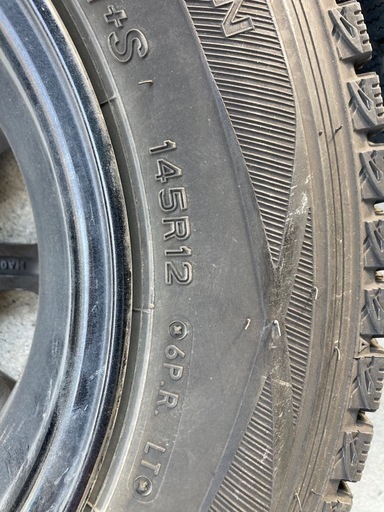 軽トラ 軽バン145R12 LT アルミホイール付スタッドレス バリ溝