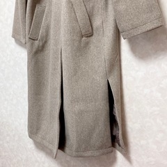 【美品】ダブルチェスターコート　ワイングレー　Lサイズの画像