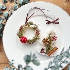 クリスマス限定🎄ワークショップ アロマワックスサシェ クリスマスリースの画像