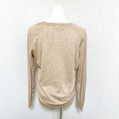 アンタイトル 美品 着回し力抜群 Vネック長袖ニットセーター ウール混 茶色 2 M レディースの画像
