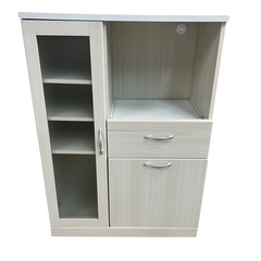 NO.1913 《美品》 ニトリ レンジ台 ブリエ キッチンボード ウッド キッチンカウンター 収納家具 家具 中古の画像