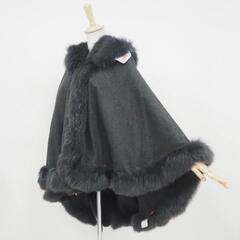 カシミア100% フード付きポンチョ SAGA FUR フォックスファー 美品の画像