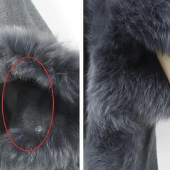 カシミア100% フード付きポンチョ SAGA FUR フォックスファー 美品の画像