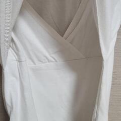 マタニティ　ホワイト レイヤードトップス　半袖の画像