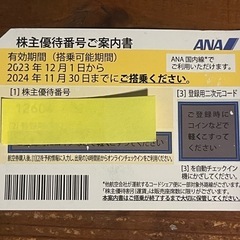 2024年11月30期限のANA株主優待券(1枚)