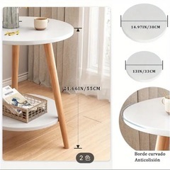 0円！サイドテーブル 白の画像