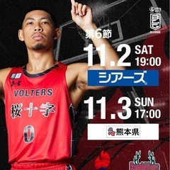 熊本ヴォルターズ　対　奈良戦　2階自由席　11月2日