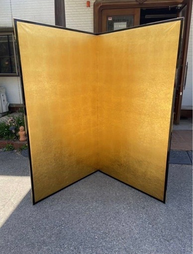 美品　176cm 金屏風　2曲一双　衝立/間仕切りアンティーク　パーテーション 楽天市場】二曲一双屏風 風神雷神図｜金箔の箔一（はくいち
