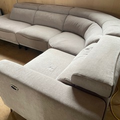 102800 大型ソファー電動リクライニング機能ありL字ソファカウチソファコーナーソファスイートデコレーション　の画像