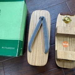 三越 桐製下駄 谷屋履物店 ほぼ未使用 22.5cm