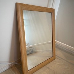 美品　ニトリ　鏡　ミラー　木製の画像