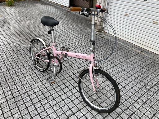 20インチ折りたたみ】6段変速、泥除け付き❗️前タイヤ、変速