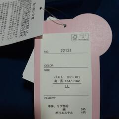(ミ)タグ付き新品未使用　大きめLLサイズ　レディース　Tシャツ　ターコイズブルー色　半袖の画像