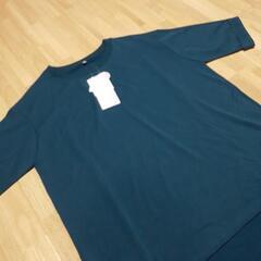 (ミ)タグ付き新品未使用　大きめLLサイズ　レディース　Tシャツ　ターコイズブルー色　半袖の画像