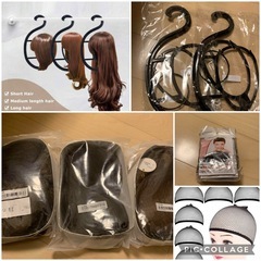 最終値下げロングウィッグ未使用3つとネットハンガーセットの画像