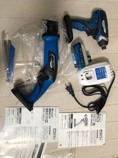充電式　電気のこぎり新品  +  インパクトドライバー中古