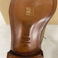 【YANKO】 ヤンコ 革靴 プレーントゥ 外羽根式 ライトベージュ 8 1/2 J0520の画像