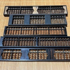 そろばん　4玉 5玉　木製  算盤　珠算　中古　5本まとめて ジャンク の画像