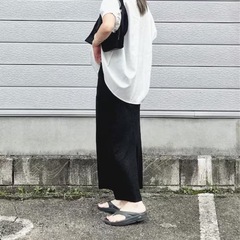 新品　新品セルフカットリブロングタイトスカートの画像