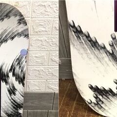ss6904　バートン スノーボード 板のみ 140cm ホワイト×ブラック BURTON FEELGOOD 2015 スノボ ボード 白×黒 レディース スノーボード 中古　の画像