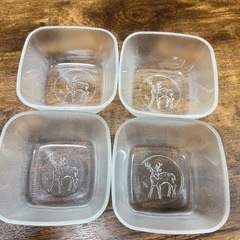 未使用品 ガラス 小鉢 棟方志功 白鹿の画像