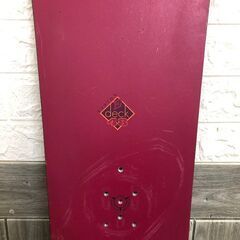 ss6905 バートン スノーボード 板のみ 148cm 赤系 BURTON E deck WOOD CORE スノボ ボード オレンジ Eデッキ ヴィンテージ アルペンボード？ スノーボード 中古の画像