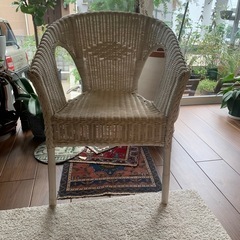 椅子　ラタン白　IKEA