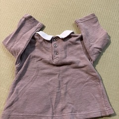 プティマイン  猫ちゃんポシェット風トップス80の画像